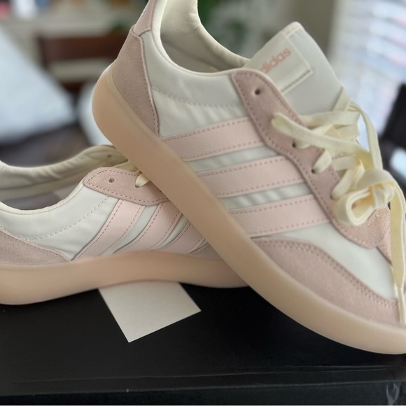 adidas Shoes - Adidas Barreda Decode Pink and White Sneakers with Suede and Mesh